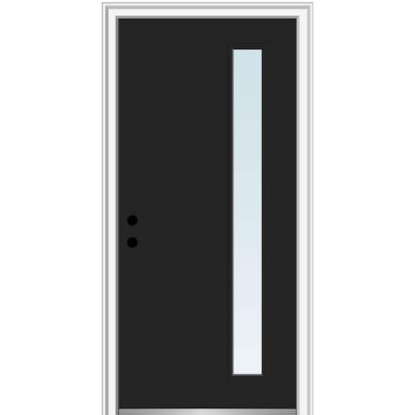 MMI DOOR 32 in. x 80 in. Viola Right-Hand Inswing 1-Lite Clear Low-E Painted Fiberglass Prehung Front Door on 4-9/16 in. Frame