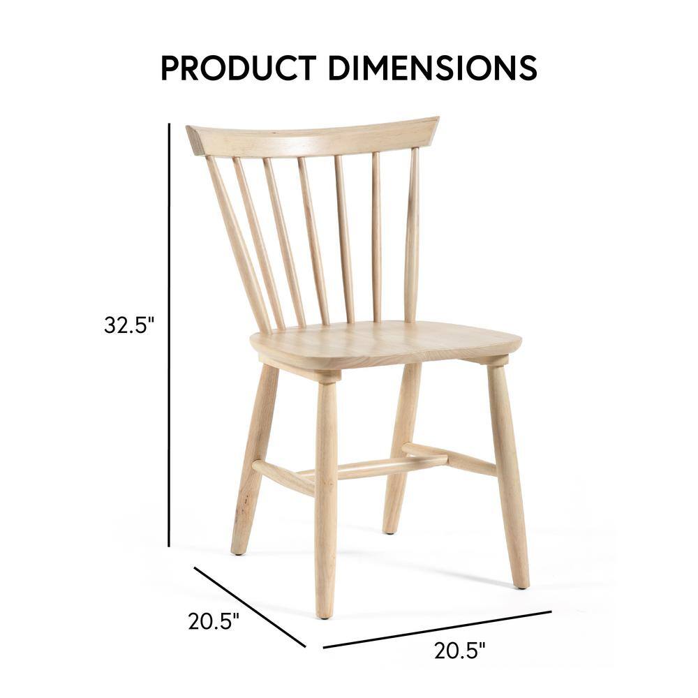White Oak High Back Windsor Side Chair Set