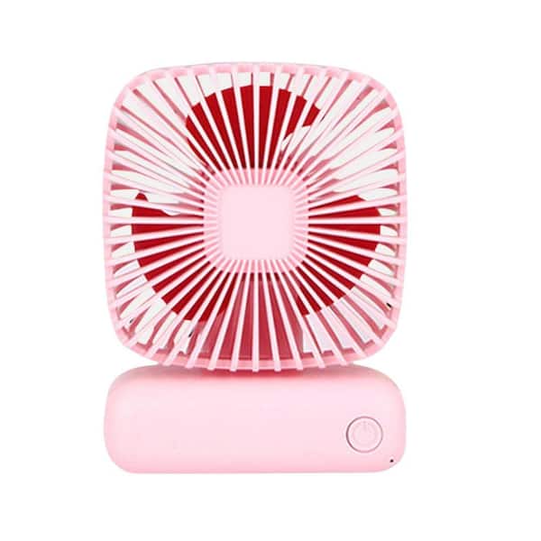 Adrinfly Portable Handheld USB 800 mAh Rechargeable Battery 3 in. 3 Fan Speeds Desk Fan Pink, Silent Operation and Long Duration