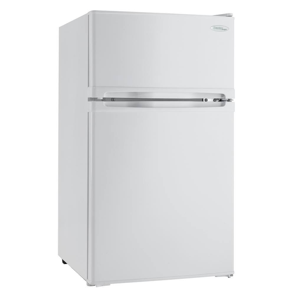 Danby 3 1 Cu Ft Mini 2 Door Refrigerator In White With Freezer Dcr031b1wdd The Home Depot