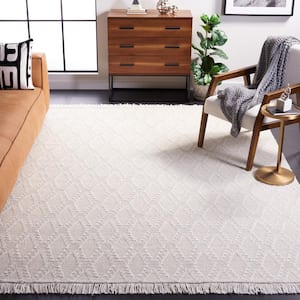 Marbella Ivory 8 ft. X 10 ft. High-Low Geometric Area Rug