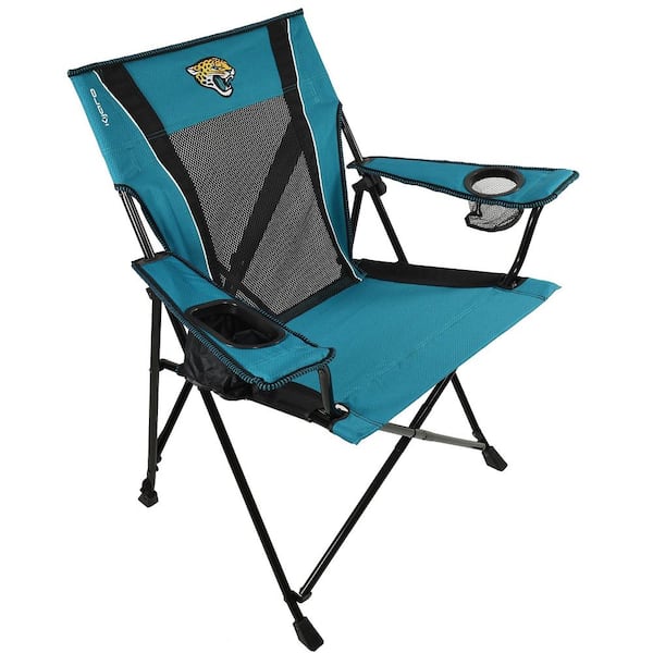 ITOPFOX Premium Pro Football Jacksonville Jaguars Teal and Black Polyester Camping Chair with Cup Holder
