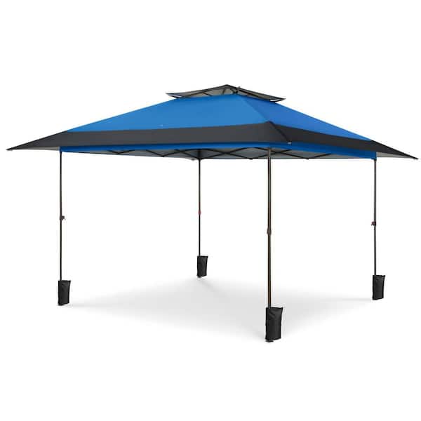 13 ft. x 13 ft. Blue Pop-Up Canopy Double-Tier Top Instant Tent
