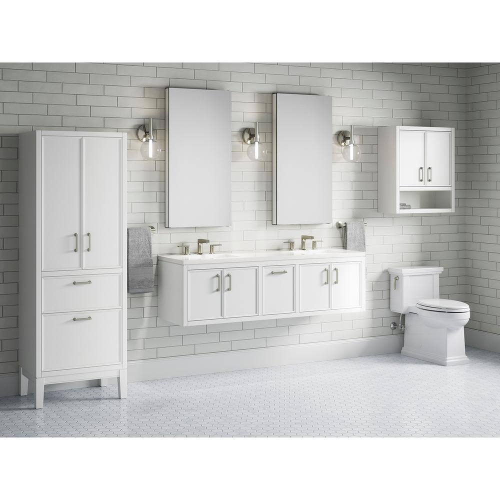 Winnow 60-Inch White Double Sink Bathroom Vanity Set