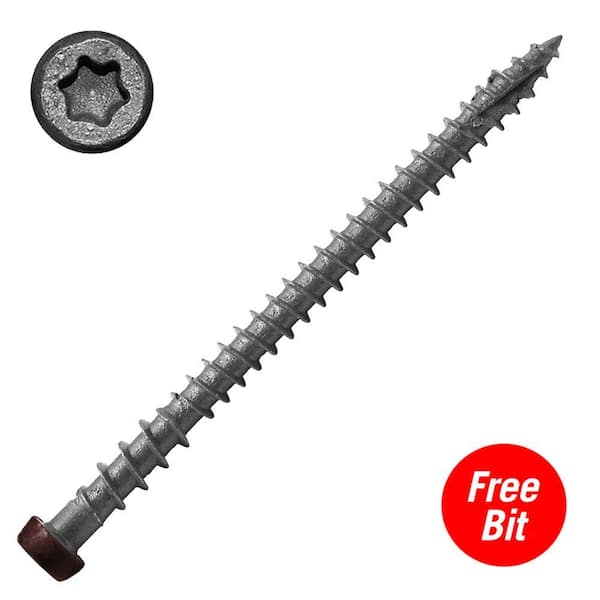 DeckLok #10 x 2-3/4 in. Star Drive Self-Countersinking Flat Head ACQ Compatible Rustic Bark Composite Deck Screws (350 per Pack)