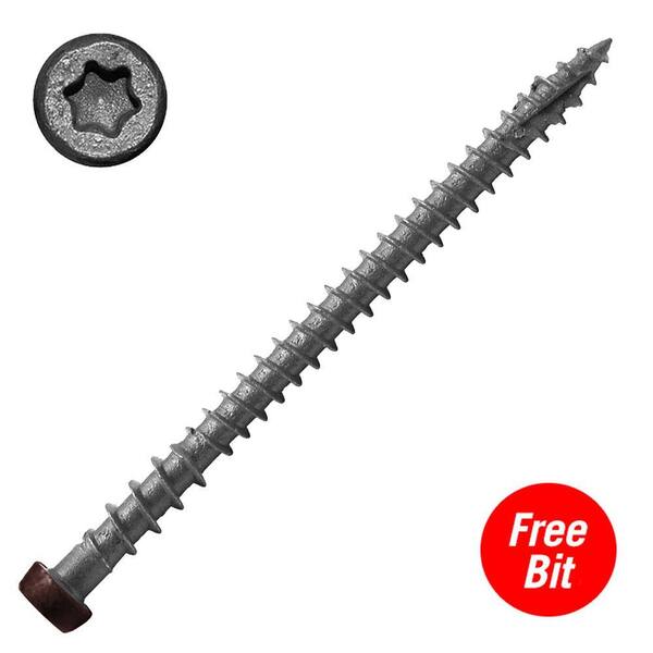 DeckLok #10 x 2-3/4 in. Star Drive Self-Countersinking Flat Head ACQ Compatible Flint Composite Deck Screws (75-Piece)