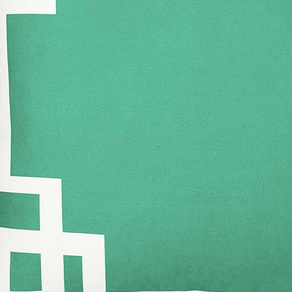 Green and White Geometric Polyester Throw Pillow Cover