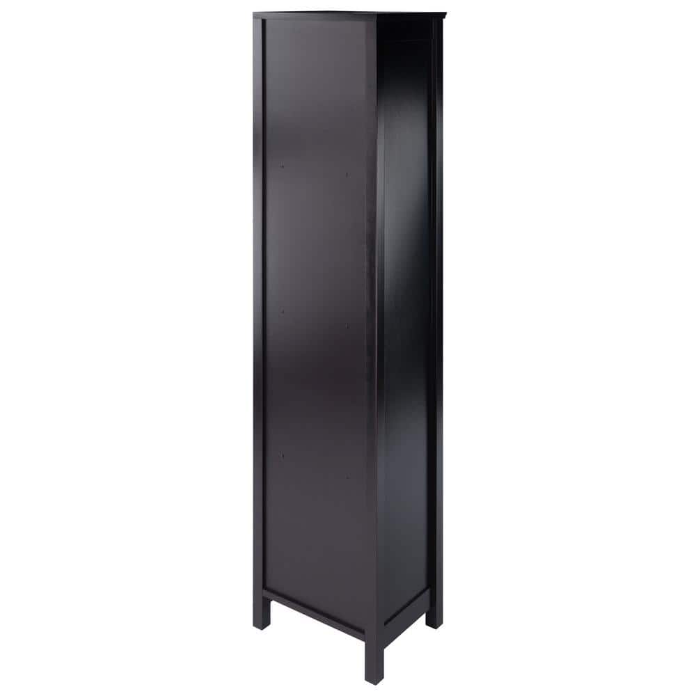 Transitional Espresso Brown Wood 5-Tier Storage Shelf