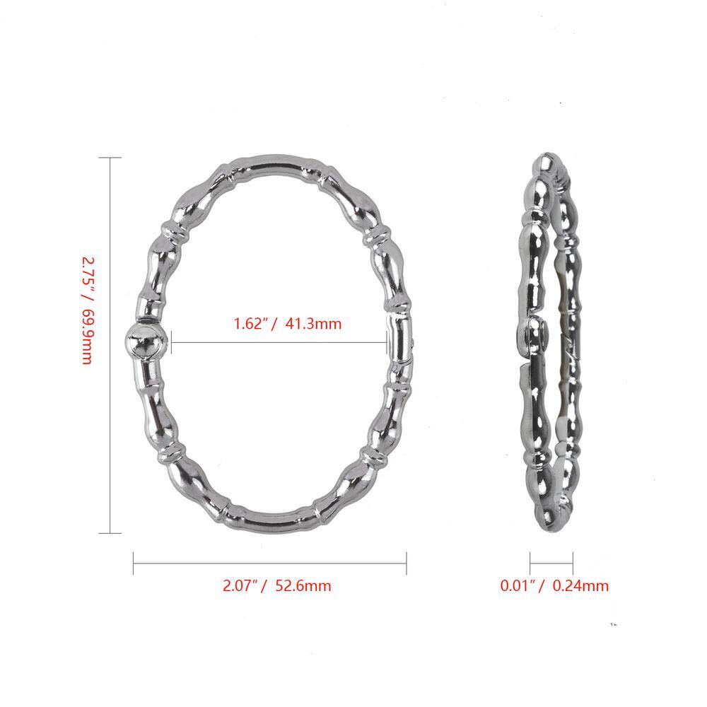 Chrome Zinc Alloy Shower Curtain Rings for Bathroom