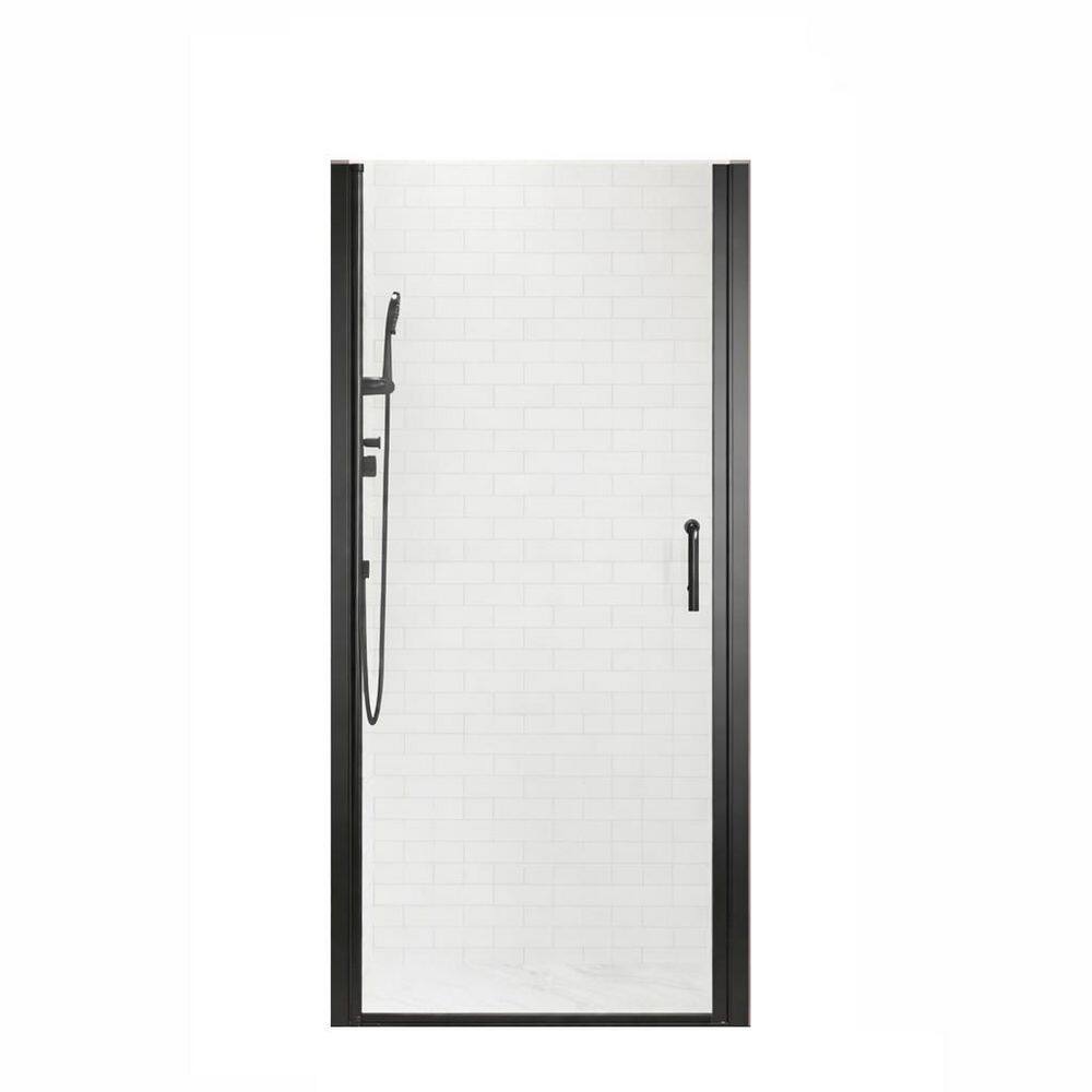 30 in. Wx 72 in. H Frameless Pivot Shower Door with 1/4 inch Thick Clear Tempered Glass in Matte Black price history on PriceWatchPro