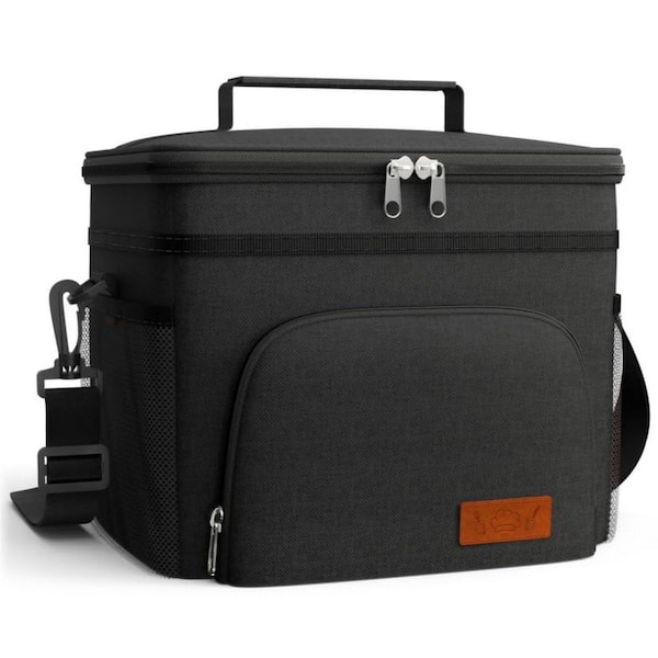 16 qt. Insulated Leak-Proof Soft-Side Cooler in Black 13.0 in. x 7.9 in. x 9.1 in.