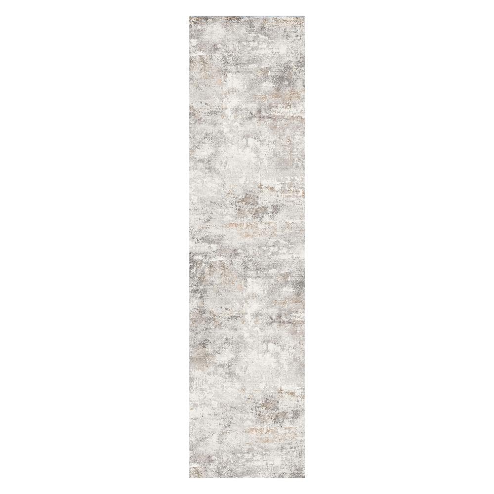 Frost Gray/Golden 2 ft. x 8 ft. Modern Abstract Area Rug price history on PriceWatchPro