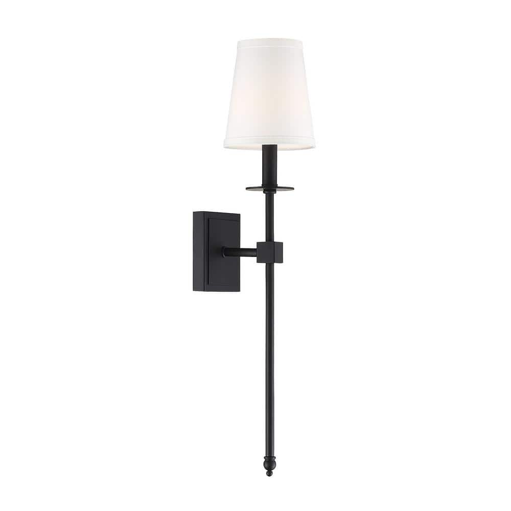 Monroe Transitional 24" Matte Black Outdoor Wall Sconce