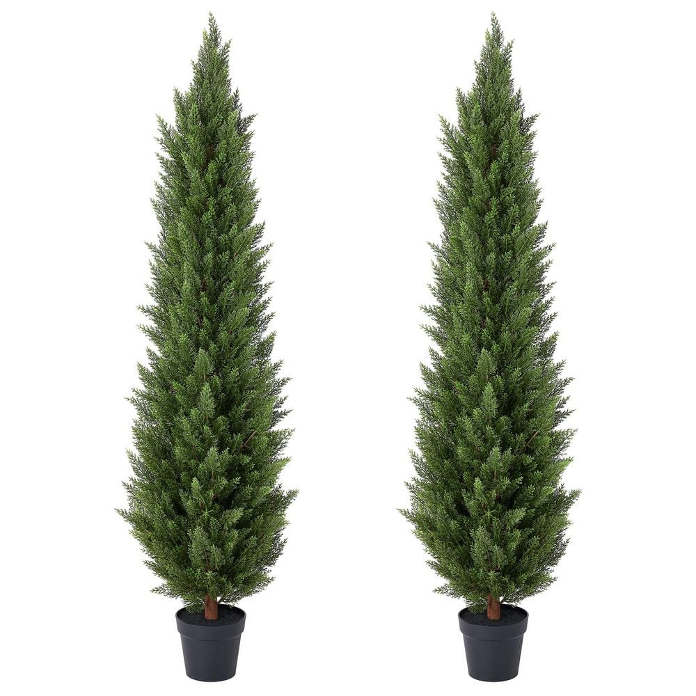 tree ② DR.Planzen 6 ft. Artificial Cedar Topiary Trees UV Resistant