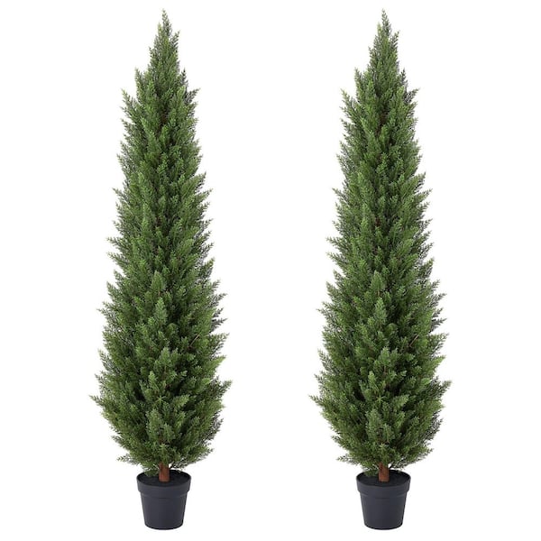 DR.Planzen 6 ft. Artificial Cedar Topiary Trees UV Resistant