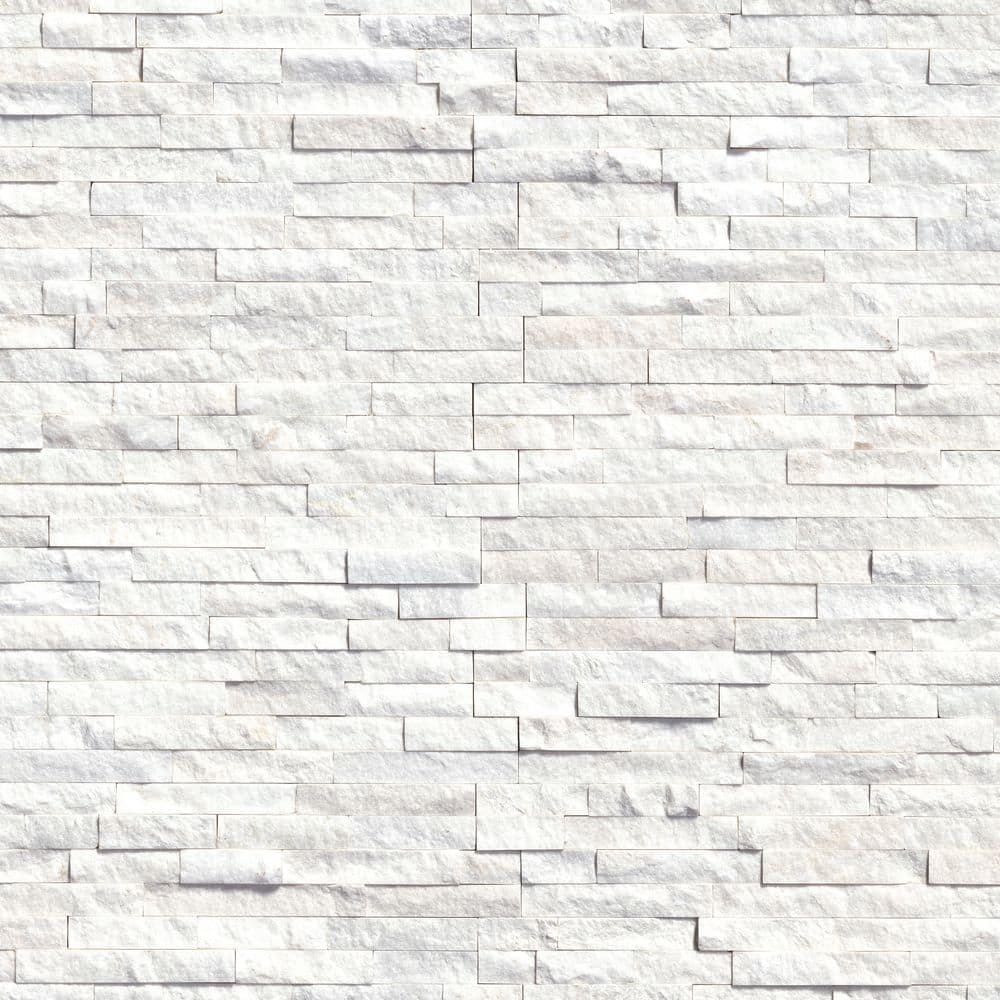 Arctic White Ledger Panel 6 in. x 24 in. Splitface Marble Wall Tile (6 sq. ft./Case) price history on PriceWatchPro