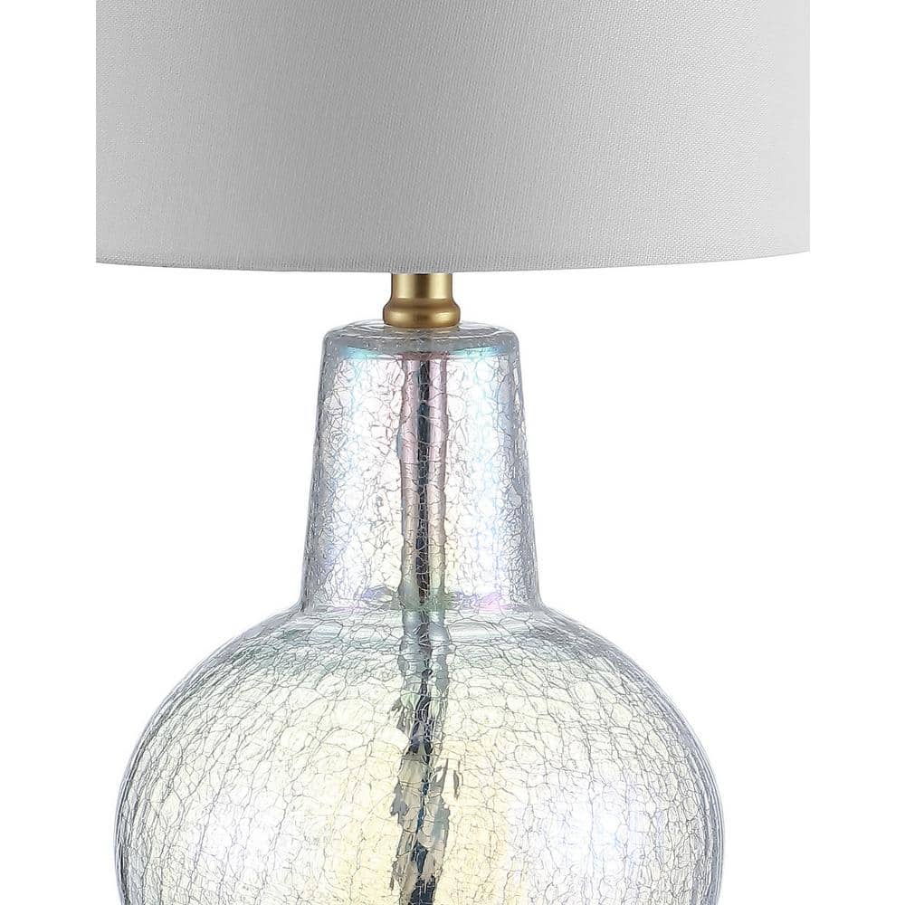 Atlas 24" Luster Crackle Glass Table Lamp with White Shade