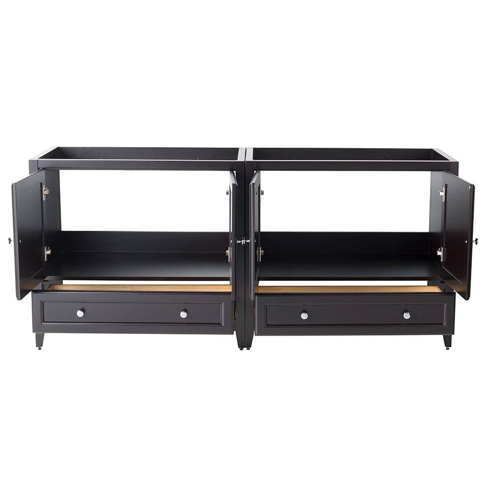 Espresso 71" Freestanding Double Sink Vanity Base with Storage