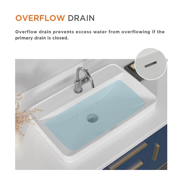 Glacier Bay 24 in. x 15 in. Ceramic Rectangular Vessel Bathroom