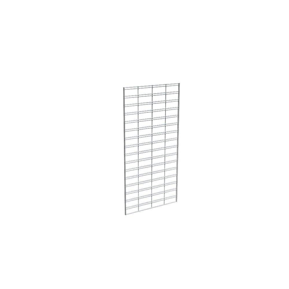 48 in. H x 24 in. W Chrome Metal Slatgrid Wall Panel Set (3-Pack)