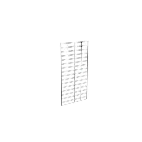 Econoco 48 in. H x 24 in. W Chrome Metal Slatgrid Wall Panel Set (3-Pack)