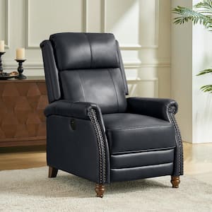 Oscar Navy 29 in. W Traditional Genuine Leather Power Recliner