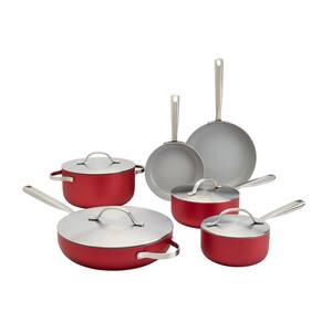 Red 10PC Aluminum Cookware Set