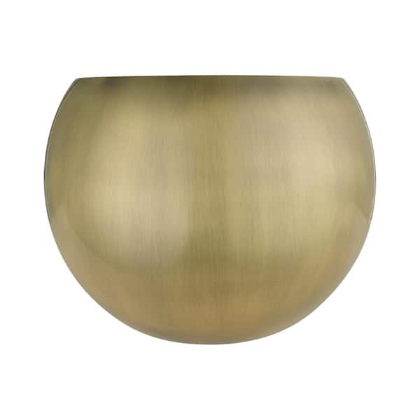 AVIANCE LIGHTING Branbury 9.75 in. 1-Light Antique Brass Half Moon ADA Wall Sconce with Steel Shade