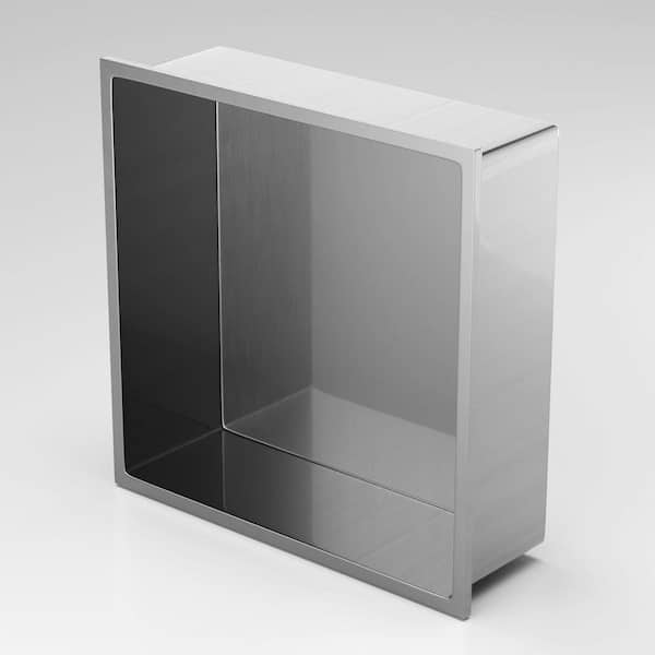 12 in. W x 12 in. H x 4 in. D Stainless Steel Shower Niche in Brushed Nickel