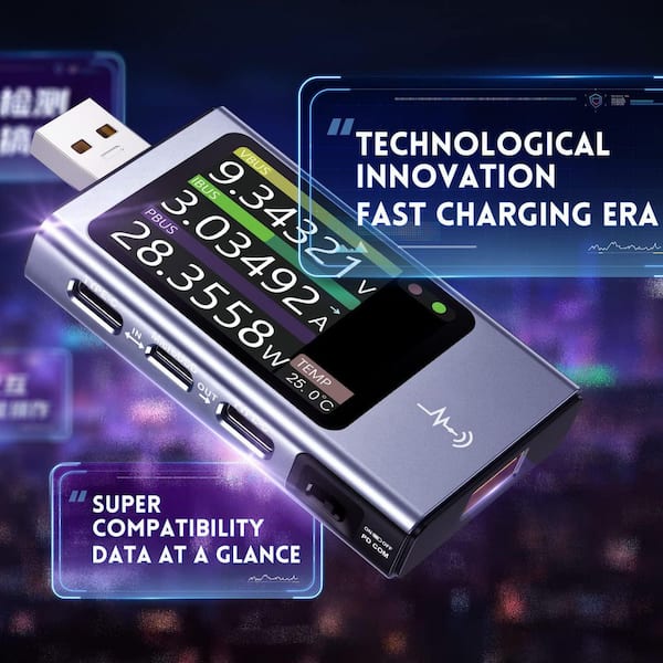 Lukyamzn USB Tester 4-28-Volt 7 Amp LCD USB A and C Voltage