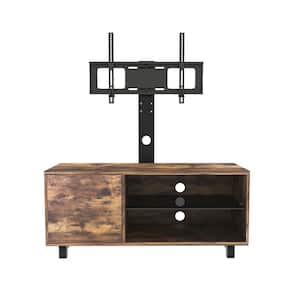 15.75 in. W Rustic Brown TV Console with push-to-open Storage Cabinet for TV up to 65 in .Wood or Glass TV Stand