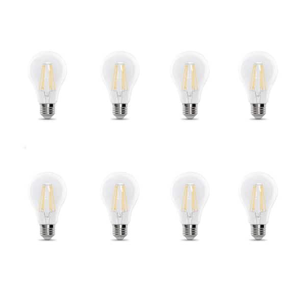 Feit Electric 40-Watt Equivalent A19 Dimmable CEC 90 Plus CRI Indoor Clear Glass E26 Medium LED Light Bulb, Daylight 5000K (8-Pack)