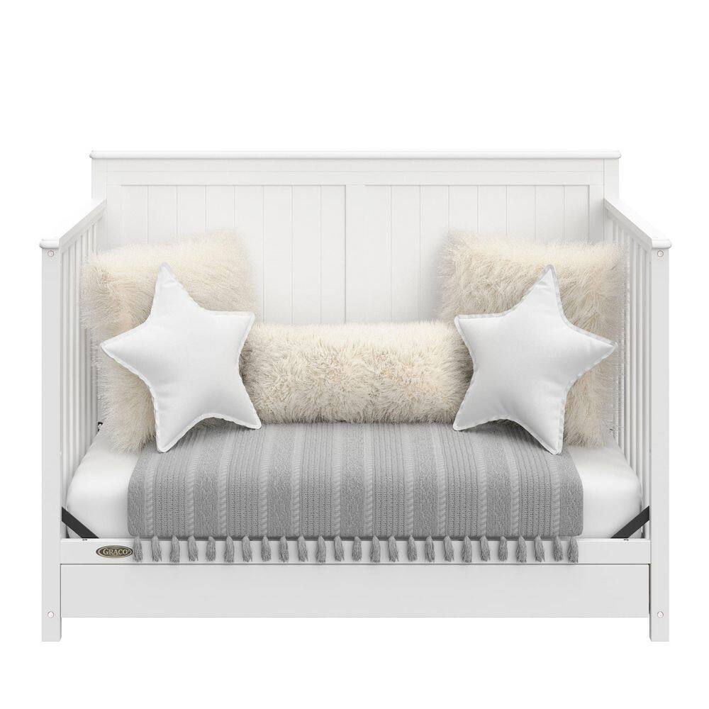 White 5-in-1 Convertible Crib with Storage Drawer
