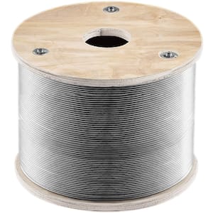 500 ft. x 1/8 in. 316 Stainless Steel Wire 7x7 Strands Core Aircraft Cable with 1700 lbs. Load for Railing Decking Stair