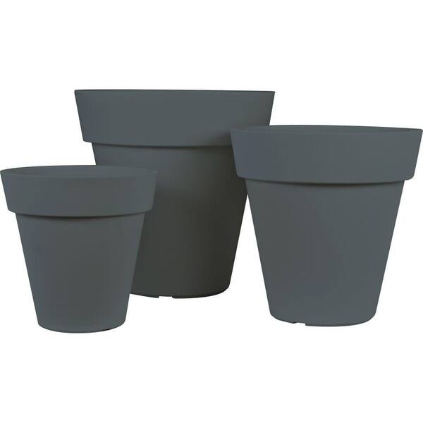 Pride Garden Products Mela Round Lead Plastic Planters (Set of 3)