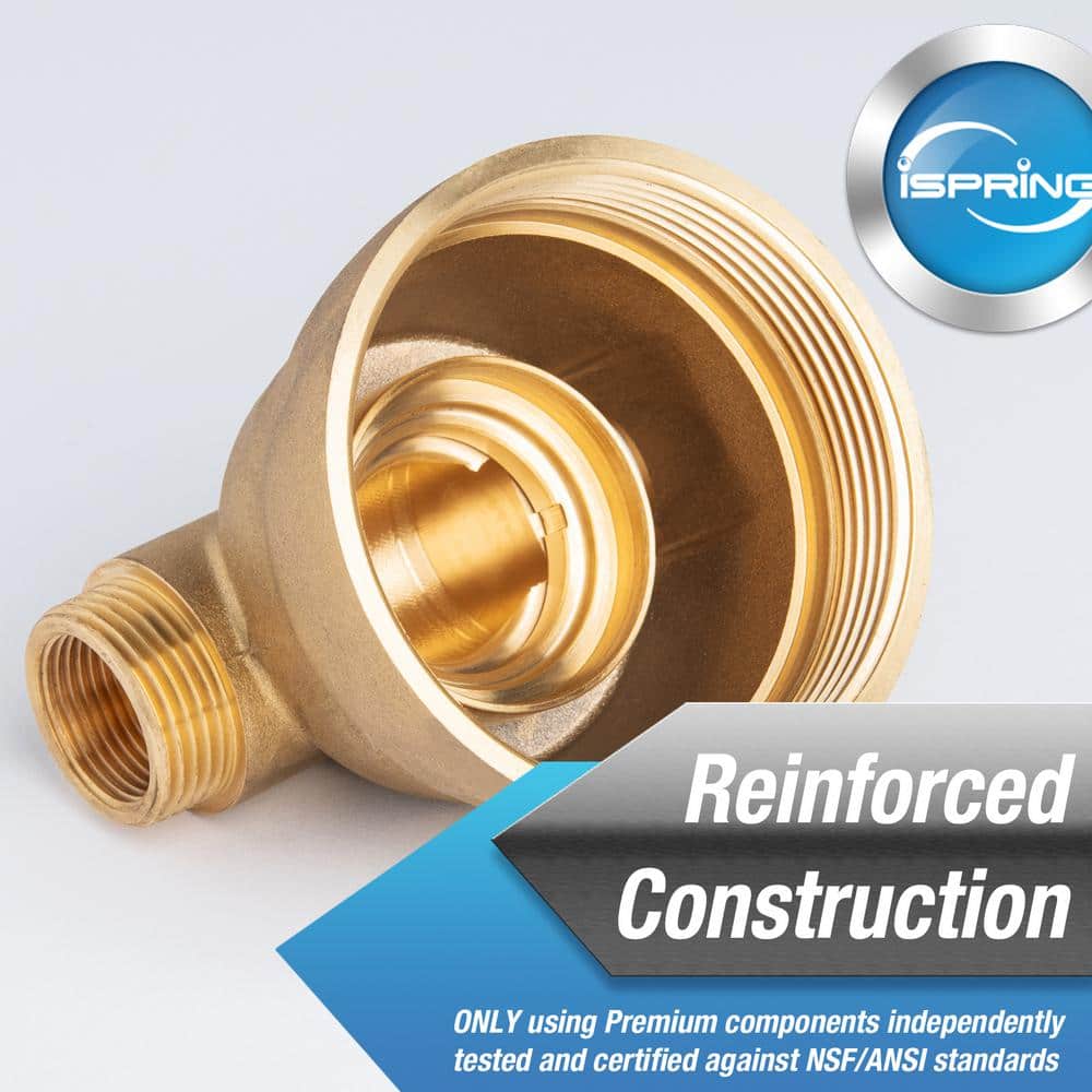 iSpring Brass and Clear Spin Down Sediment Water Filter with Auto Flushing