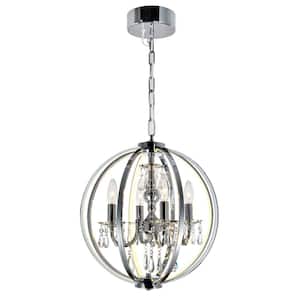 Abia 4 Light Up Chandelier With Chrome Finish