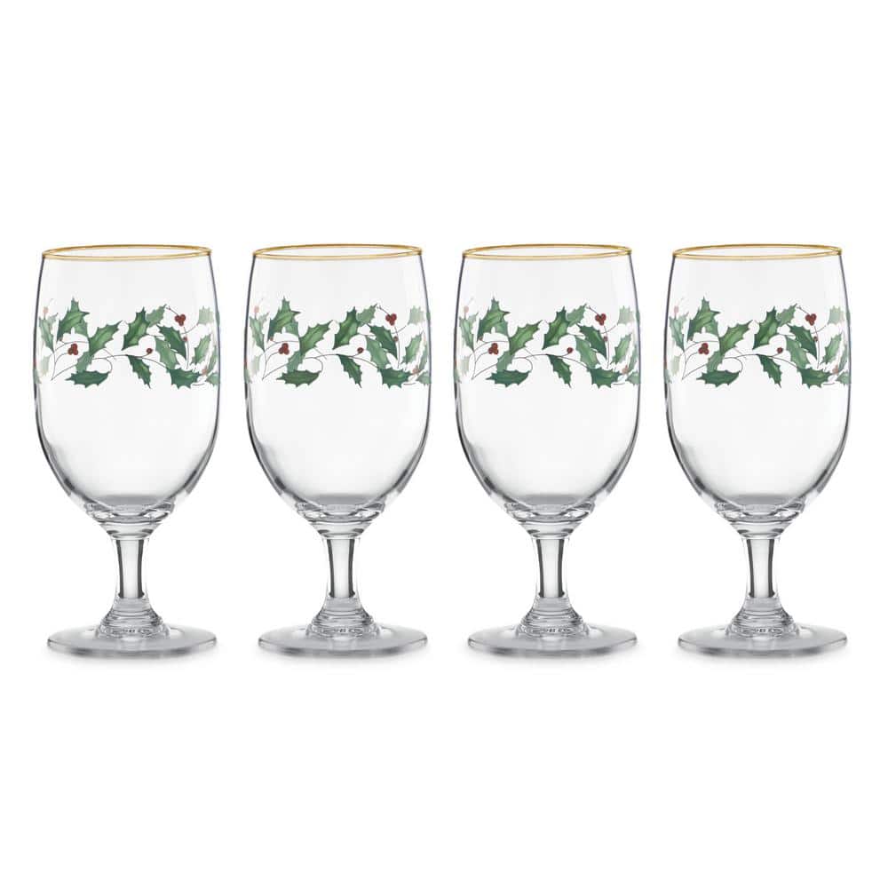 Holiday 14 oz. Stemmed Clear Glass Drinking Glass