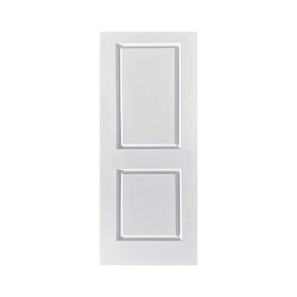 CALHOME 36 in. x 80 in. White Primed Composite MDF 2 Panel Interior Door Slab For Pocket Door
