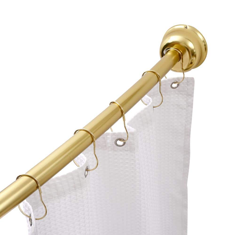 Gold Wall Mounted Curved Aluminum Shower Rod