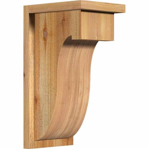 Ekena Millwork 8 in. x 10 in. x 18 in. Western Red Cedar Del Monte Rough Sawn Corbel with Backplate