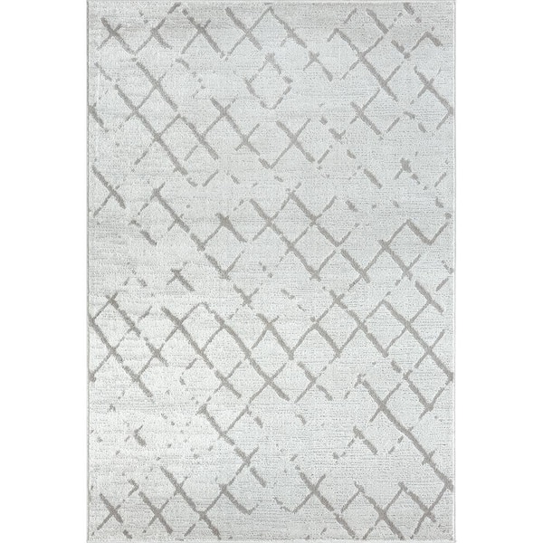 Unbranded Cana Cream/Gray 5x7 ft. Geometric Modern/Contemporary Synthetic Area Rug