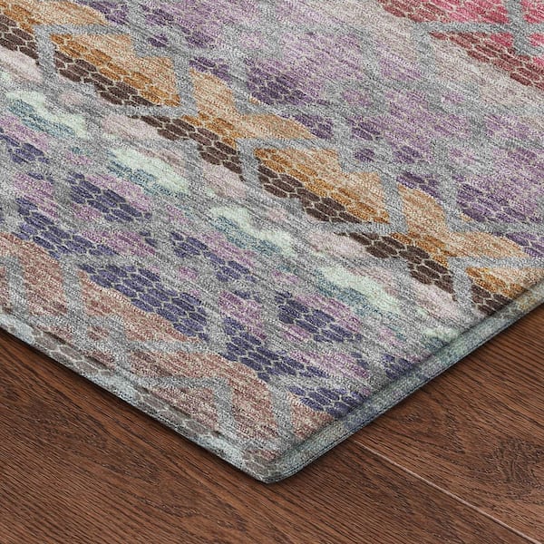 Mayfield Premium Machine Washable Abstract AMF2531 Gray 9 ft. x 12 ft. Area Rug