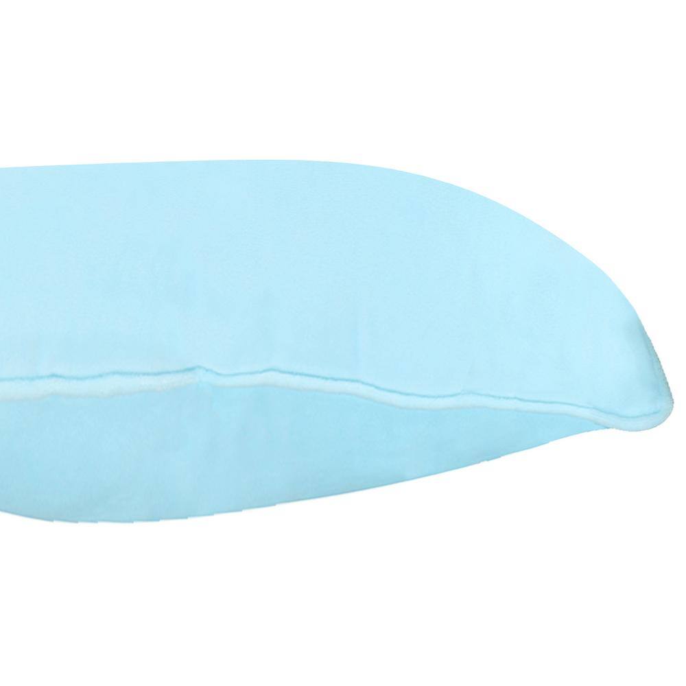Light Blue Velvet 18" Square Throw Pillow with Hypoallergenic Fill
