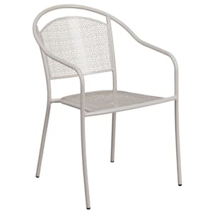 Metal Outdoor Dining Chair in Light Gray