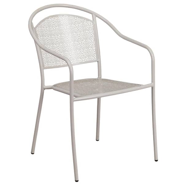 Carnegy Avenue Metal Outdoor Dining Chair in Light Gray