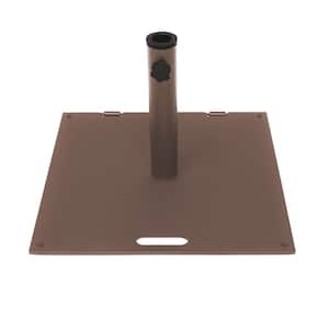 36 lbs. Steel Metal 20 in. Patio Umbrella Base with Wheels and Carry Handle in Brown