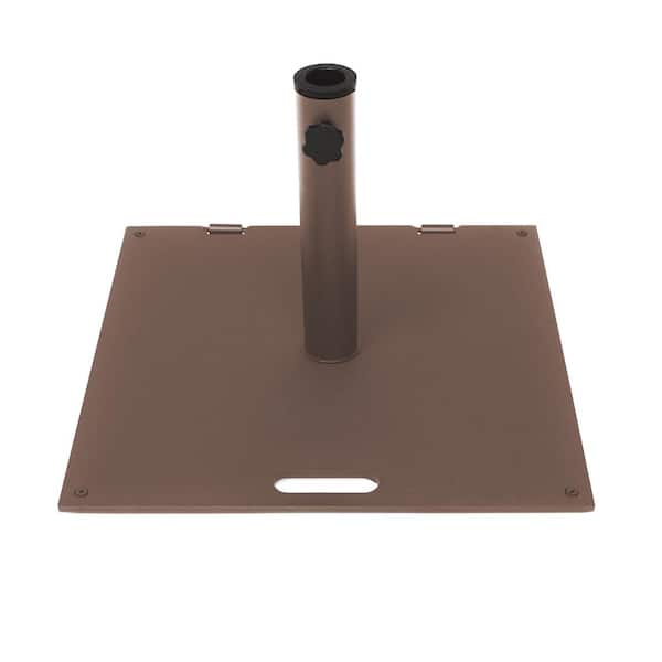 Trademark Innovations 36 lbs. Steel Metal 20 in. Patio Umbrella Base with Wheels and Carry Handle in Brown