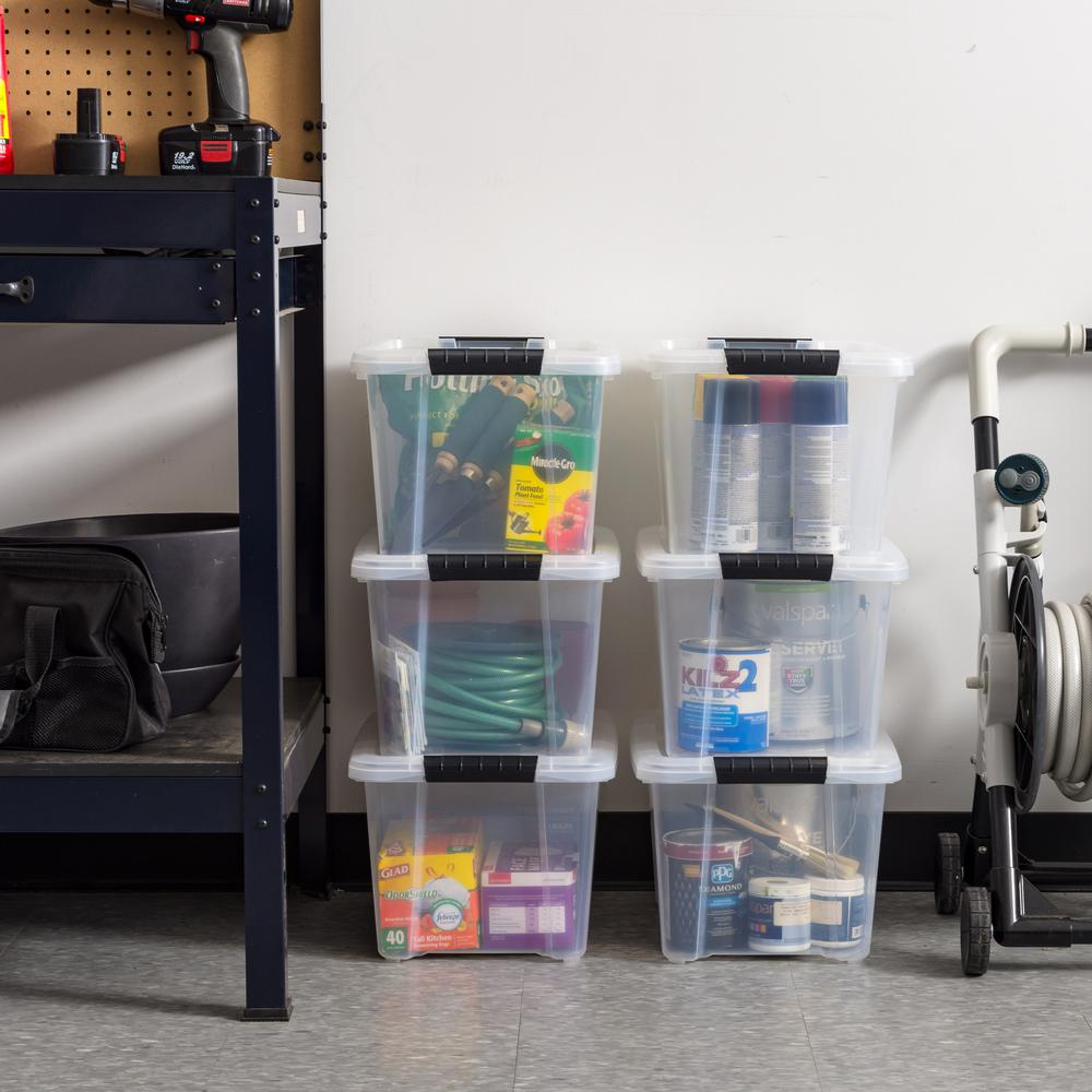 IRIS 20.5 Qt./5.1 Gal. Buckled Clear Box, Clear (6-Pack) 500296