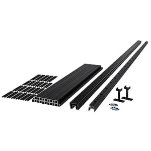 42 in. H x 96 in. W (Actual Size: 42 in. x 94 in.) Cityside Black Aluminum Contemporary Line Rail Kit